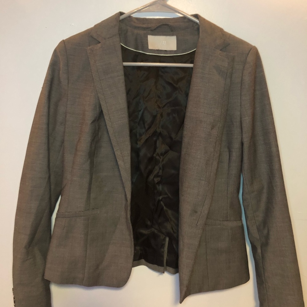 h&m gray blazer